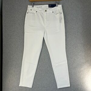 Talbots Flawless Slim Ankle Jeans White Petite Denim Size 8 Petite NWT Flaw